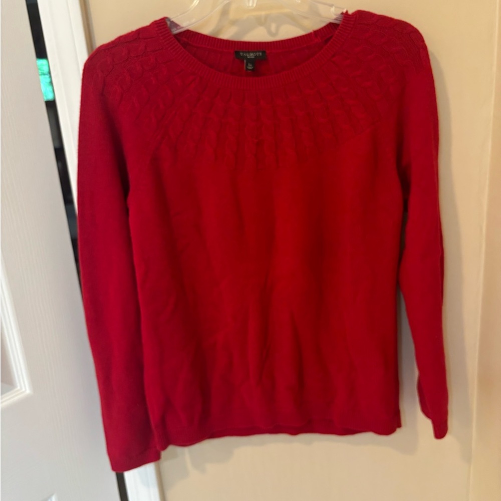 Talbots Vibrant Red Crew Neck Sweater
